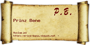 Prinz Bene névjegykártya